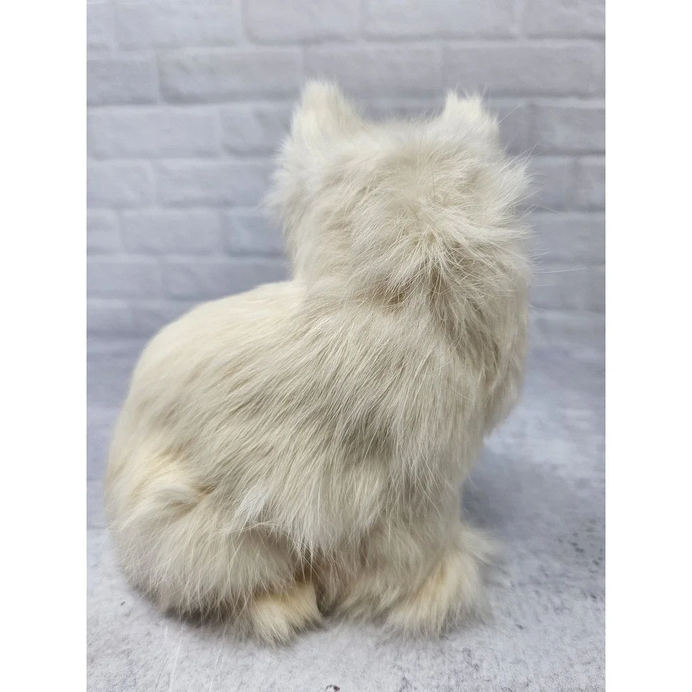 Vintage 50s Mom Cat & Baby Kittens Siamese Blue Eyed Cat Real Rabbit Fur Antique